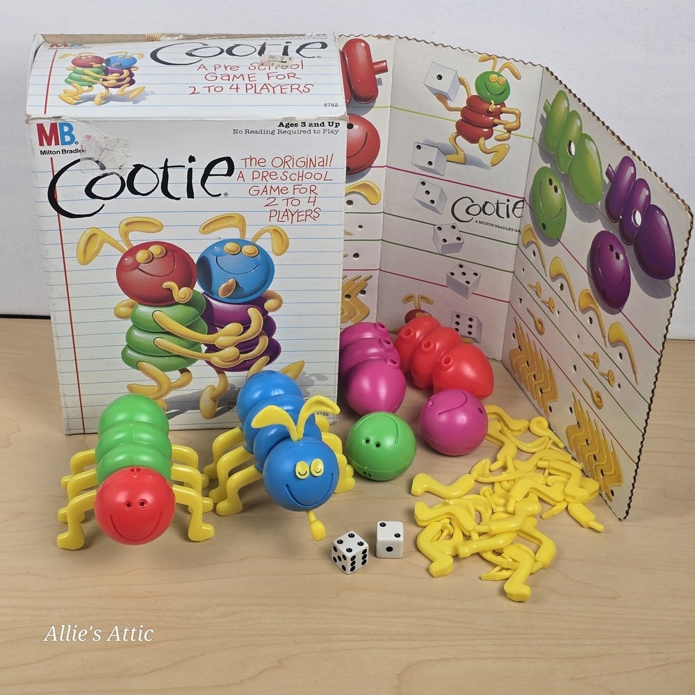 1986 Cootie Game Vintage Bugs Family Milton Bradley Complete w/Extras